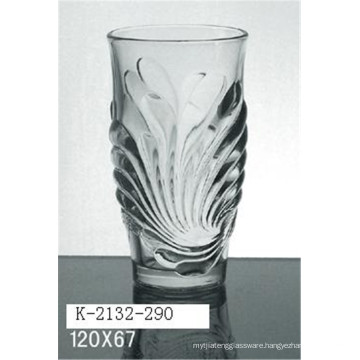 Machine press 290ml glass drinking cup with lozenge effect for water